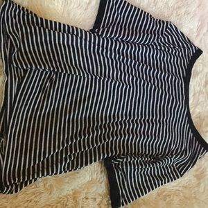 Striped black and white crop top.